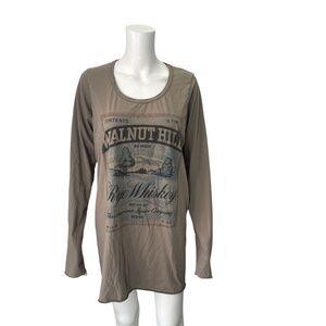 Rundholz Taupe Walnut Hill Graphic Long Sleeve T-Shirt Size XL
